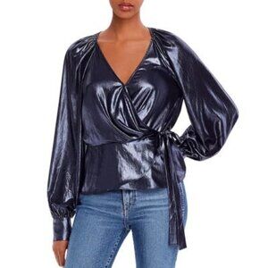 Parker Sheridan metallic wrap blouse